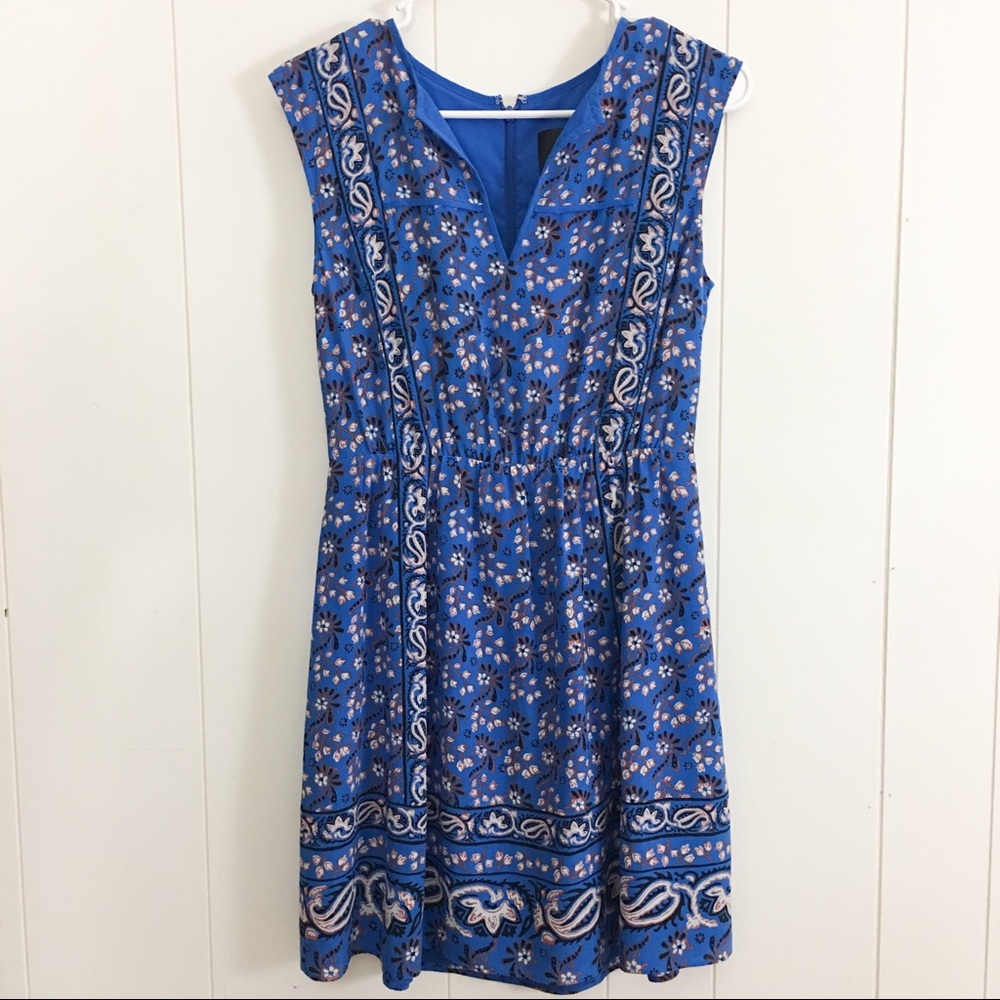 J. Crew Blue Silk “Vintage  Scarf Dress” Size 2